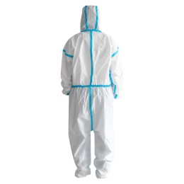 Custom-made thick blue-edge one-piece protective clothing for flying non-sterile dustproof and breathable cold storage overalls hazmat coverall  SKPC025 Custom-made thick blue-edge one-piece protective clothing for flying non-sterile dustproof and breathable cold storage overalls hazmat coverall  SKPC025